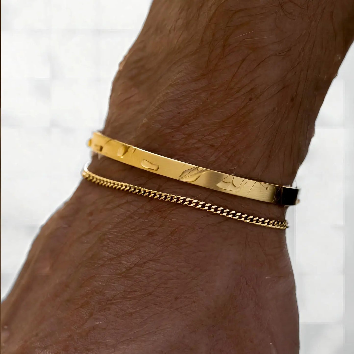 Slim Cuban Bracelet (Gold) 3mm