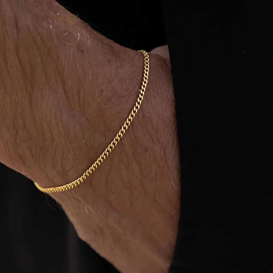 Minimal Cuban Bracelet (Gold) 1.8mm