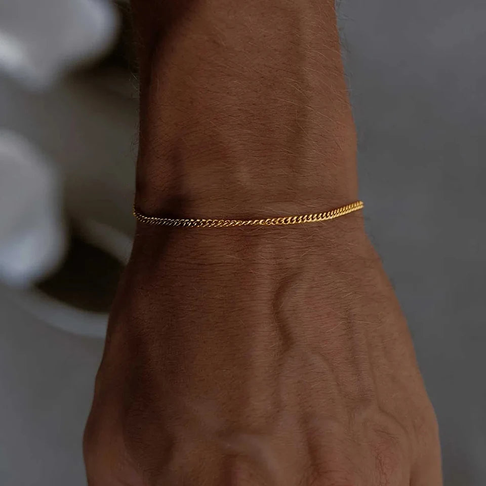 Minimal Cuban Bracelet (Gold) 1.8mm