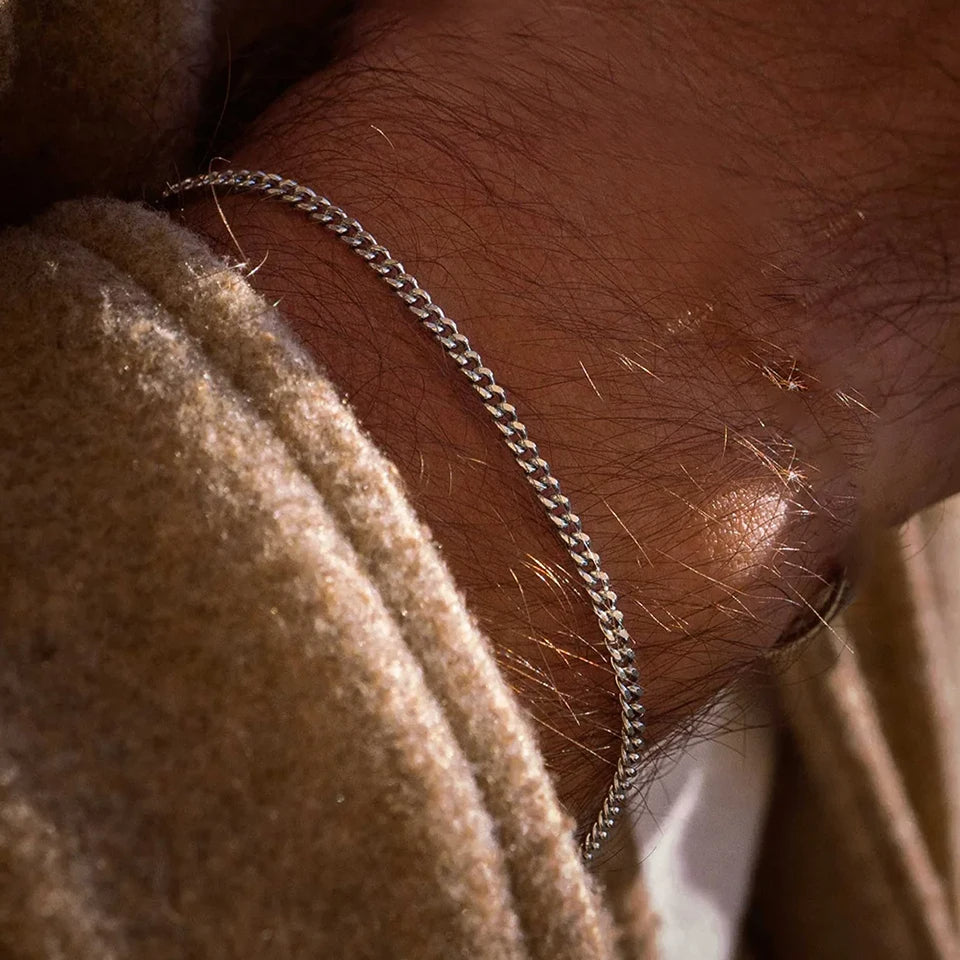 Minimal Cuban Bracelet (Silver) 1.8mm