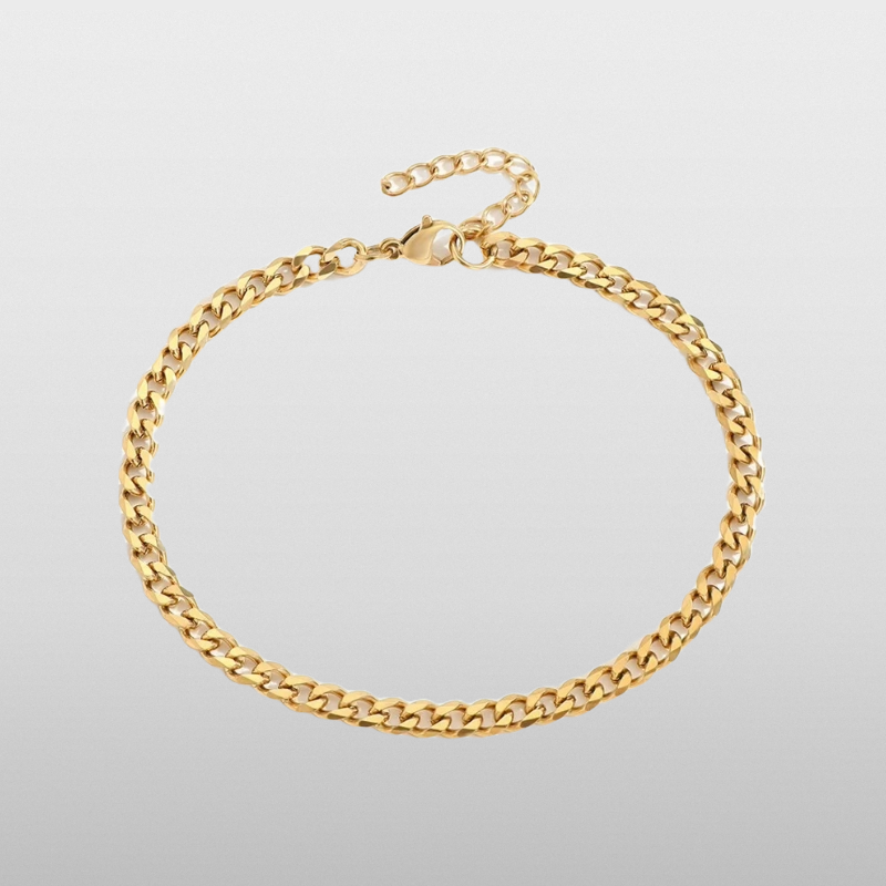 Slim Cuban Bracelet (Gold) 3mm
