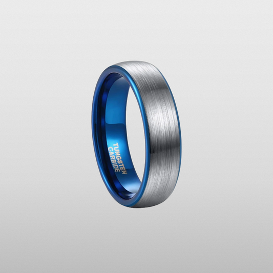 Brushed Blue Ring (Silver) 6mm